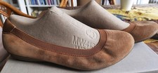 Schuhe Ballerina cognak Lands End Gr. 38,5 Neuwertig echt Leder