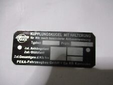 PEKA Kupplungskugel mit Halterung AHK Typenschild Anhängerkupplung Oldtimer S87