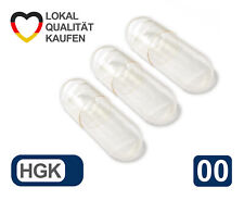 Leerkapseln 100 - 75.000 Gelatinekapseln HGK Größe 00 leere Kapseln transparent
