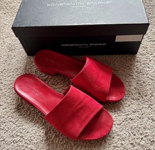 KONSTANTIN STARKE Pantolette Sandale flach rot Wildleder 39