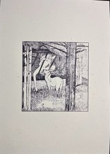 EroticKunstdruck von Franz von Bayros Titel „Bambi lick Fanny“  von 1894 sodomy