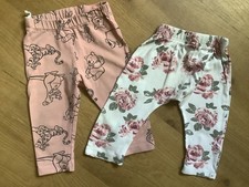 H&M Baby Set 2x Hose Gr. 74 rosa u. Creme TOP