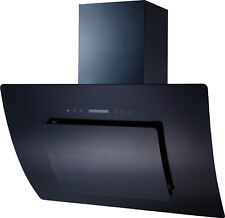 Dunstabzugshaube kopffrei Glashaube 90cm schwarz inkl. Schacht u. Fernbedienung 