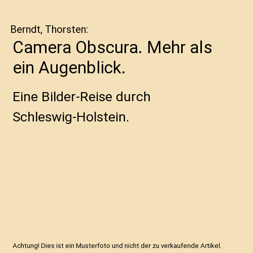 Camera obscura mehr als - als, ein