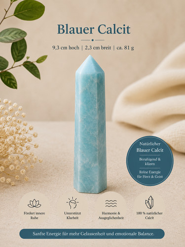 Blauer calcit turm 3cm - blauer,