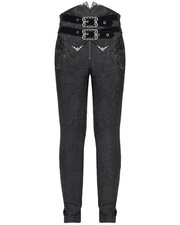 Devil Fashion Herren viktorianisch Gothic Brokat formell Kummerbund Anzughose schwarz