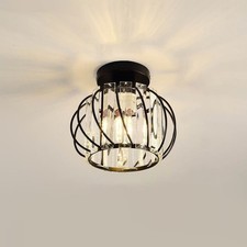 LED Kristall Deckenleuchte Deckenlampe Kronleuchter Schlafzimmer E27 +Glühbirne