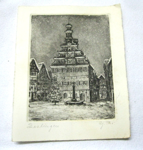 Alte kleine radierung - alte,