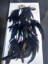 Boho Hippie Feder Haarschmuck - Indianerschmuck - 4 Stränge, Länge 42cm