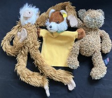 3 Stofftiere: Steiff Handpuppe Fuchs, Teddy Trudi,  Affe
