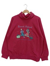 SIGIKID Damen Sweatshirt Rot Gr. 36/S Vintage Rollkragen Print Baumwolle
