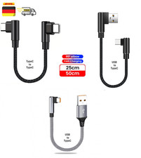 USB-C Kabel Typ-C Schnellladekabel 90 Winkel Stecker Ladekabel für Samsung Handy