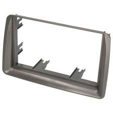 Auto Radio Blende Doppel 2 DIN FIAT Panda 169 2003 - 2012 Einbau Rahmen grau