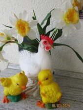 3 Figuren Gartenfigur 1 Huhn+2