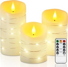 Flammenlose led kerzen set 3er - led-kerzen,
