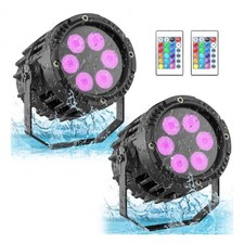 PUZILOZA 2PCS 6 x 3W IP67 Wasserdichtes Par Licht, RGBW 4 in 1 LED Discolicht