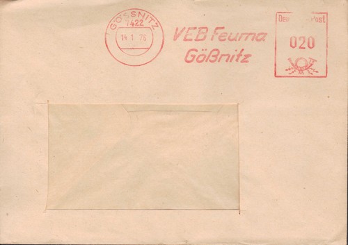 Gössnitz briefumschlag 1976 - gÖssnitz,,