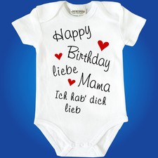 Strampler Babybody Body Happy Birthday Papa Mama Opa Oma Onkel Tante Uroma Uropa