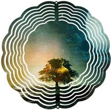 Edelstahl 3D Windspiel Windspinner 20cm Nachthimmel Held WI110