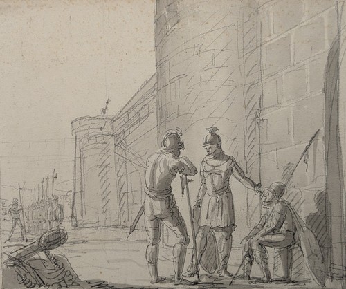 Soldaten vor stadtmauer - soldaten,