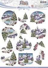 3D-Stanzbogen - Yvonne Creations - Bunte Weihnachten