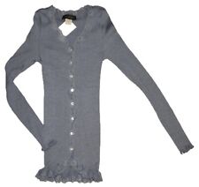 Rosemunde Copenhagen Cardigan mit Spitze NEU Rauchblau Gr.L Seide