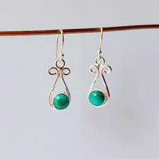 Malachit Edelstein Ohrring