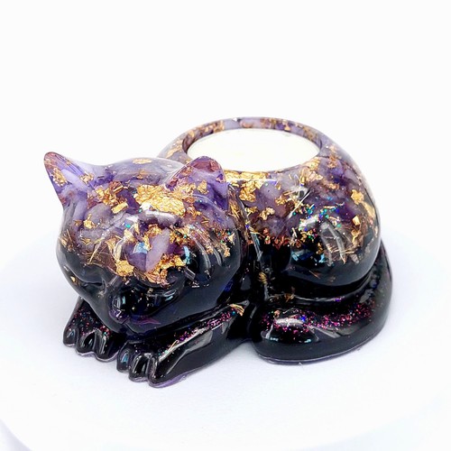 Orgonit teelichthalter katze - orgonit,