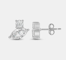 950 Platinum Damen Ohrstecker 1.50 Karat Marquise Schnitt Künstlicher Diamant