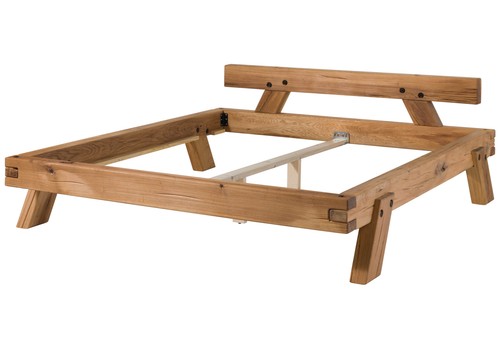 Balkenbett 140x200 wildeiche - 140x200,
