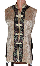 China Top Tunika Bluse lang rosé gold schwarz Drachen M L Cheongsam-Hemd