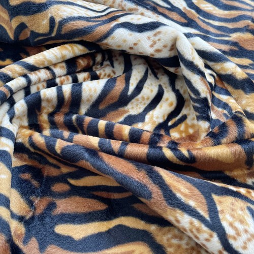 Tiger print stoff velboa - print,