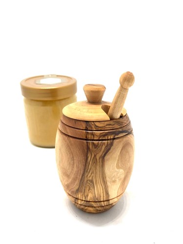 Honigtopf olivenholz mit - honigtopf,
