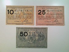 Notgeld Stadt Limburg (Lahn), 10, 25 und 50 Pfennig, 1917
