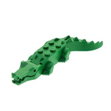 1x Lego Tier Krokodil grün 8 Zähne Alligator Kaiman 6028 6027 602628 6026c01