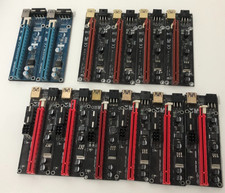 12x Stück PCI-E PCIe Express Riser Karten Adapter USB 3.0 Mining mit Zubehör