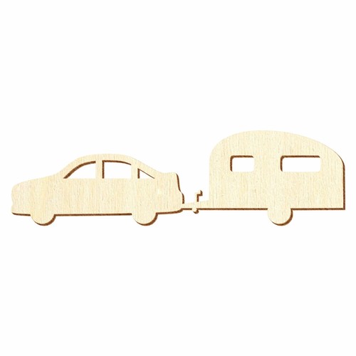 Holz auto mit - wohnwagen,