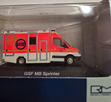 Rietze GSF MB Sprinter RTW Feuerwehr Lübeck 1/87 Automodelle Sammler Deko