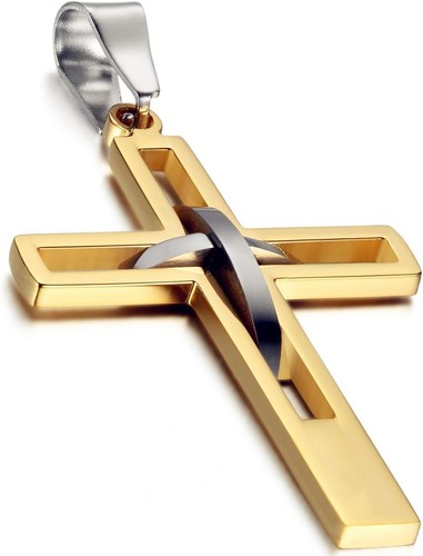 Kreuz kette herren edelstahl - kreuz,
