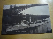 33) Postkarte Fotokarte Kaiserliche Marine - SMS EMDEN - Kriegsschiff - KIEL 