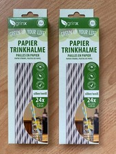 Papier Trinkhalme 2x 24 Stück