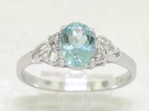 Aquamarin ring 585 weißgold - aquamarin,