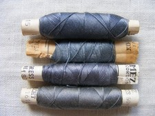 Nähgarn Nähseide Garn Konvolut 4 Rollen grau Set MEZ Progress blaugrau nähen DIY