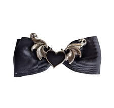 The Rock Shop Haarspange Seelenschwarz Schleofe Herz Flügel gothic lolita fledi