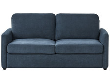 Schlafsofa mit Matratze Stoff blau 3-Sitzer ausklappbar Bennas