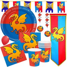 RITTER KINDERGEBURTSTAG - Geschirr Deko Mitgebsel Drache Geburtstag Kinder Party