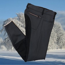 Reithose Sonnenreiter Softshell, Stiefelreithose Vollbesatz, Winter,grau-schwarz