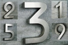 Hausnummer aus Edelstahl V2A in 3D oder 2D H20cm ITC-Bauhaus 0 1 2 3 4 5 6 7 8 9