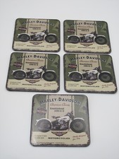 5er Set "Harley-Davidson Knucklehead 1936 61 E" Metall-Untersetzer - 9cm x 9cm