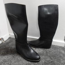 Aigle Reitstiefel schwarz Leder Größe 6,5 EUR 40